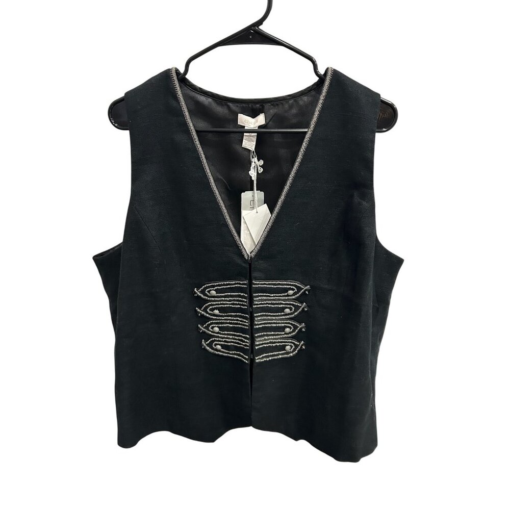 Chico's NWT Banded Grandeur Bonaparte Black Vest Sz XL